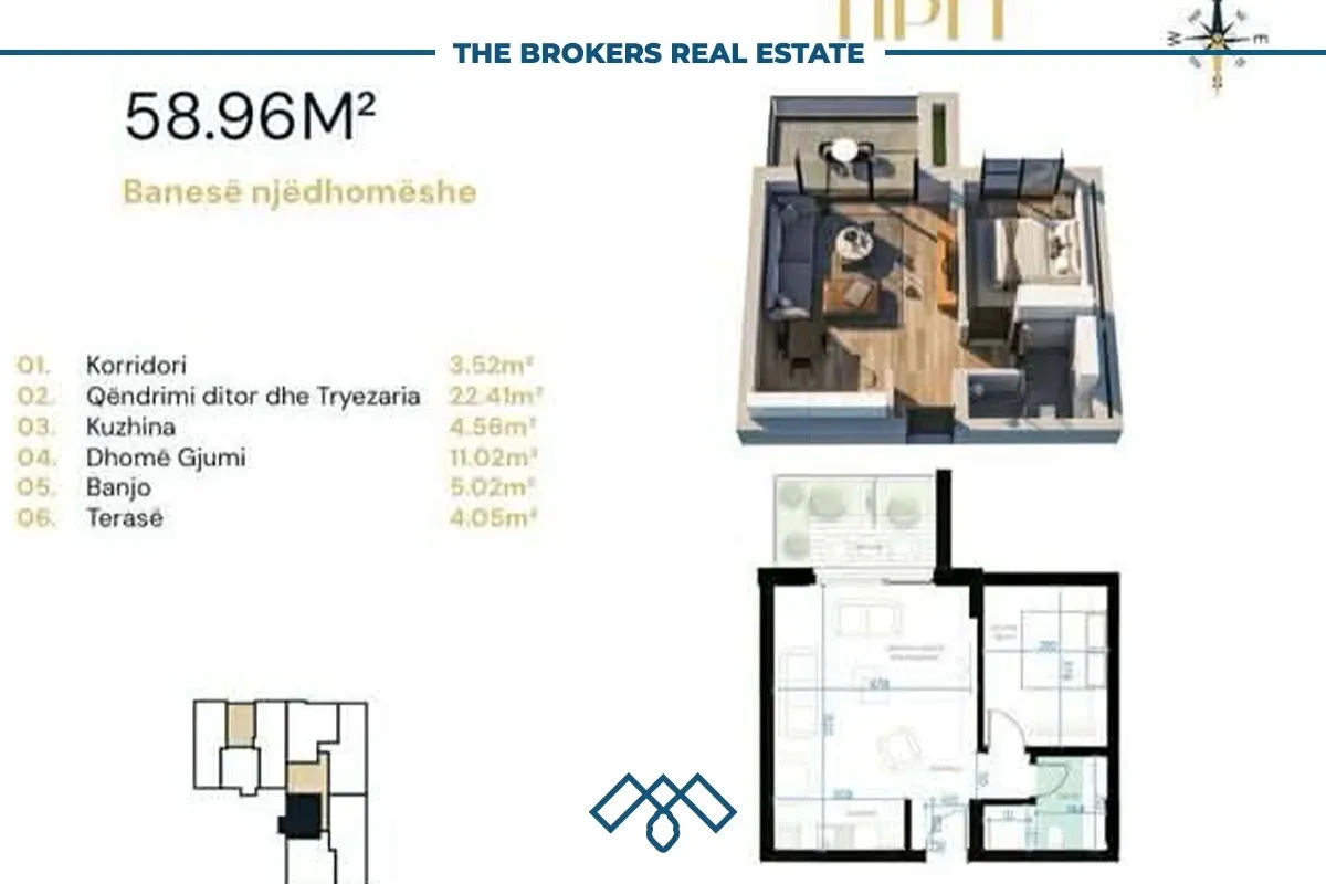 Banesë në shitje 58.96m2 - Arbëri / Dragodan. – foto 2